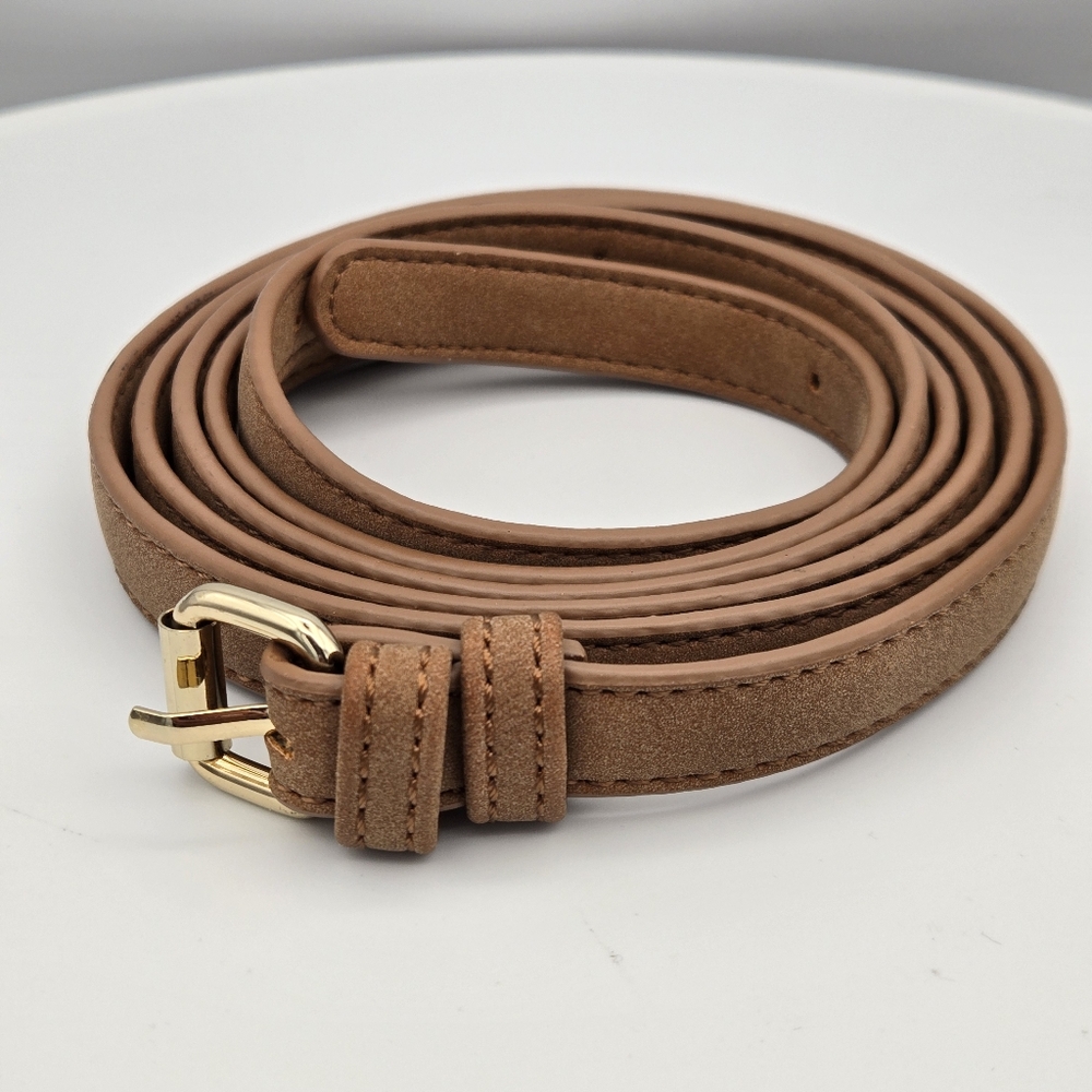 NY&Co Brown Faux Leather Double Loop Belt